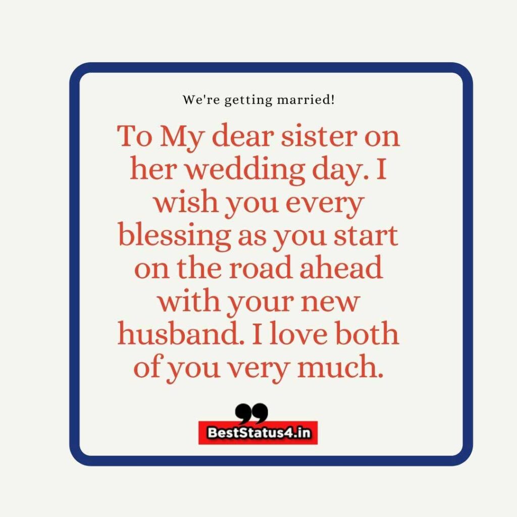 Best Top 30 Sister Wedding Whatsapp Status Wishing Message For Bride Sister Beststatus4u In Quotes Images Lines Sher O Shayari